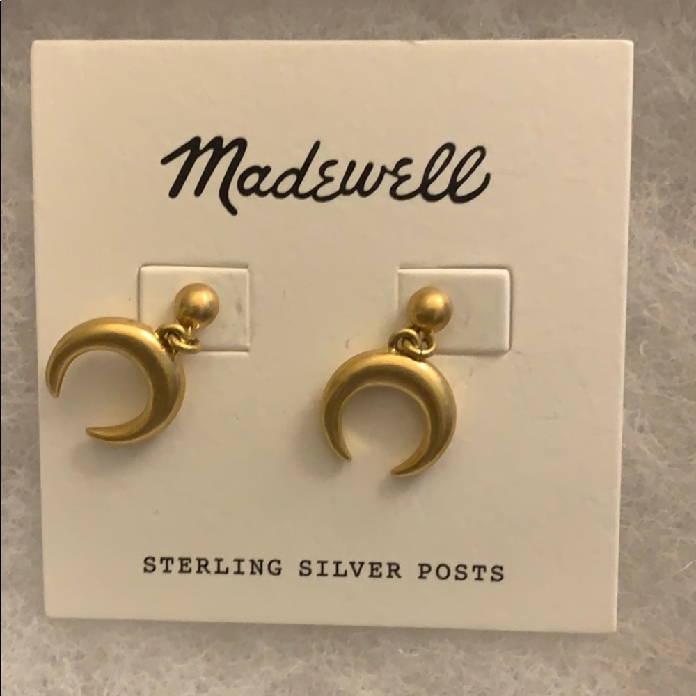 Madewell Chunky Crescent Moon Drop Earrings - Picture 5 of 6